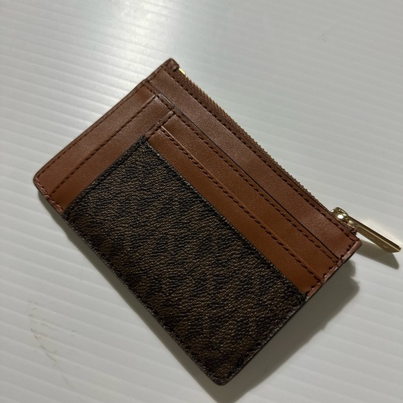 Michael Kors Jet Set Small Double Side Card Case Wallet Brown MK Signatu… - Picture 3 of 11